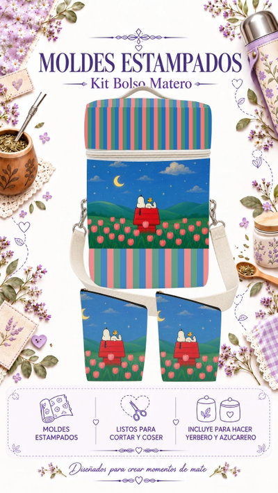 Moldes Estampados - Kit Bolso Matero Mod 946