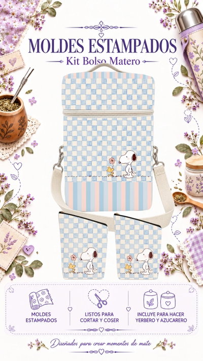Moldes Estampados - Kit Bolso Matero Mod 957
