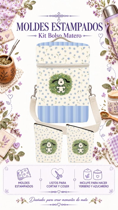 Moldes Estampados - Kit Bolso Matero Mod 962