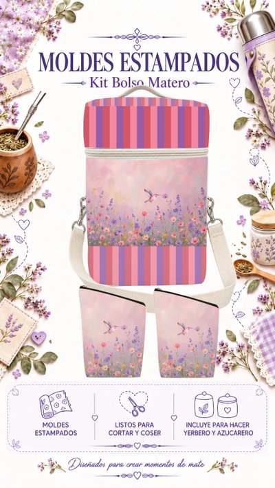 Moldes Estampados - Kit Bolso Matero Mod 942