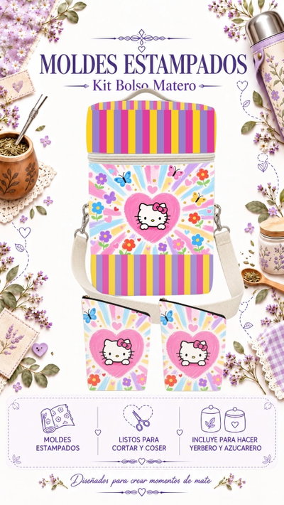 Moldes Estampados - Kit Bolso Matero Mod 948