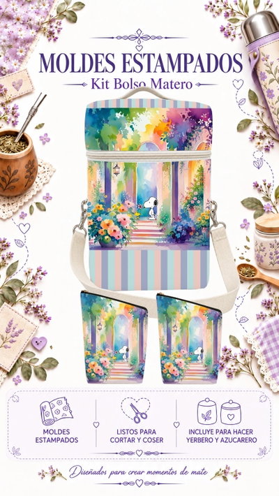 Moldes Estampados - Kit Bolso Matero Mod 958