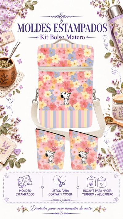 Moldes Estampados - Kit Bolso Matero Mod 964