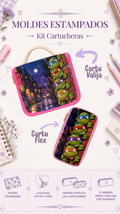 Moldes Estampados - Kit Cartucheras Mod 1202