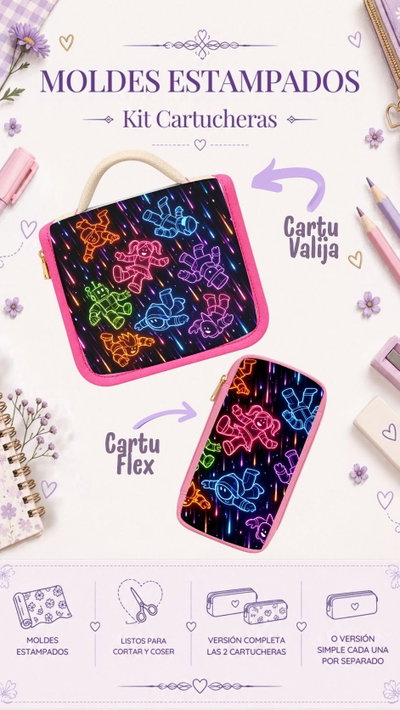 Moldes Estampados - Kit Cartucheras Mod 1213