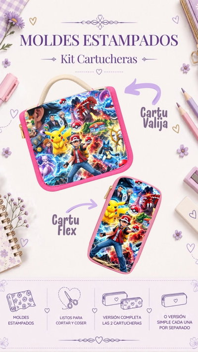 Moldes Estampados - Kit Cartucheras Mod 1222