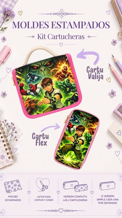 Moldes Estampados - Kit Cartucheras Mod 1225