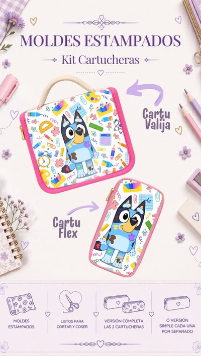 Moldes Estampados - Kit Cartucheras Mod 1215