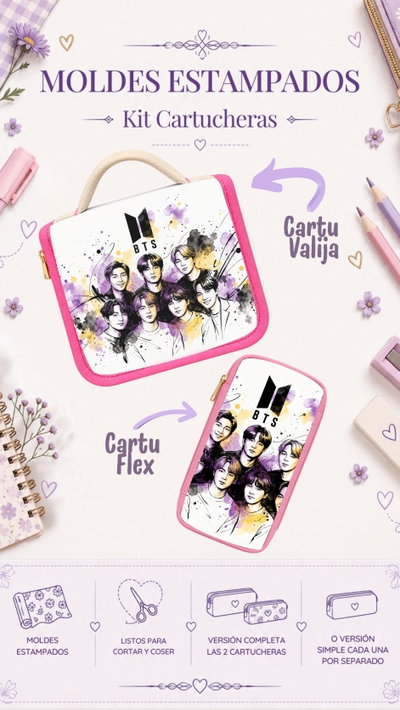 Moldes Estampados - Kit Cartucheras Mod 1208