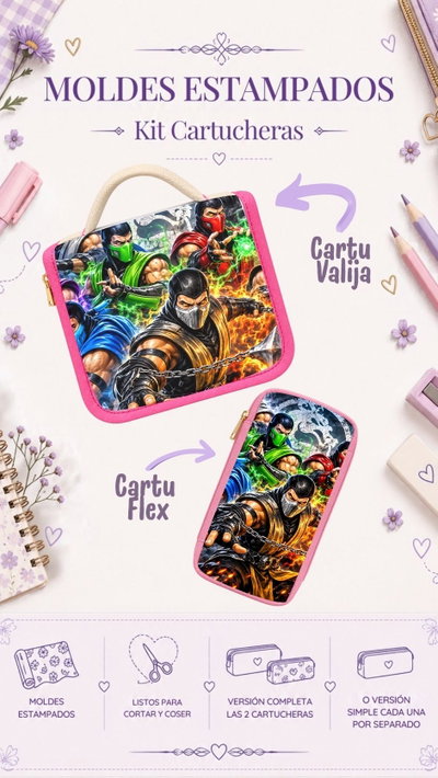 Moldes Estampados - Kit Cartucheras Mod 1219