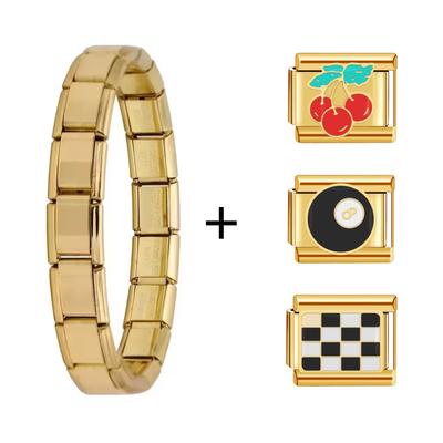 Brazalete Dorado + 3 Charms a elección