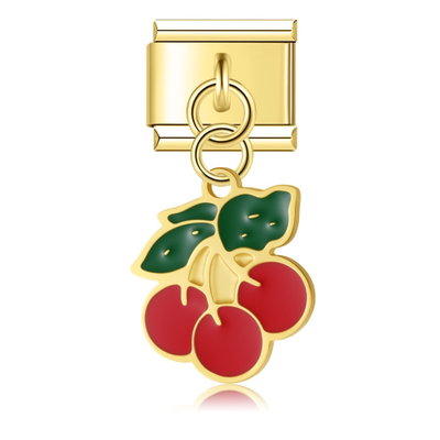#636 Cereza Colgante Oro