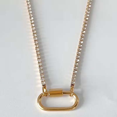 Collar Candadito Brillo Oro