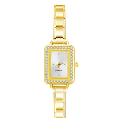 Reloj Italiano Cuadrado Brillo Oro