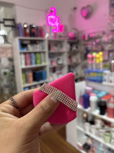 Esponja de maquillaje con strass
