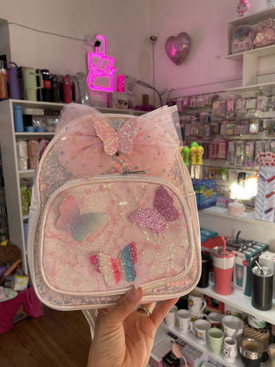 Mochila mariposa con lentejuelas 
