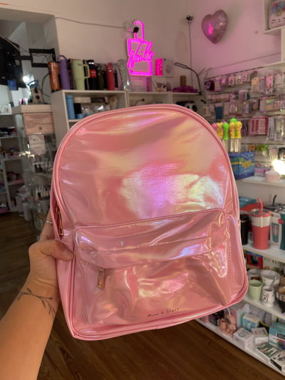 Mochila rosa tornasolada 
