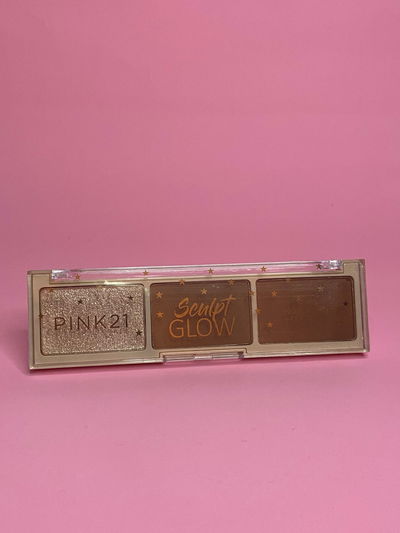 Paleta 2en1 Iluminador + Contornos Sculpt Glow Pink21 Polvo