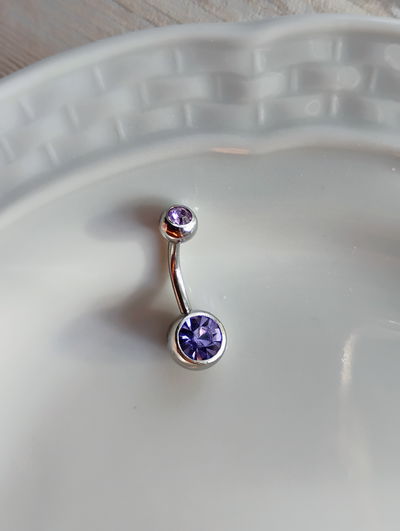 Piercing ombligo doble strass Lila