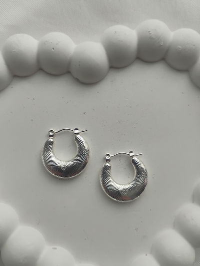 Aros Luna acero blanco