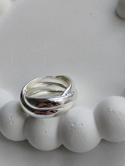 Anillo trenza Chunky acero blanco T 17