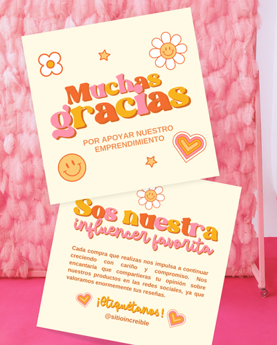 Tarjeta para emprendedores con flores 
