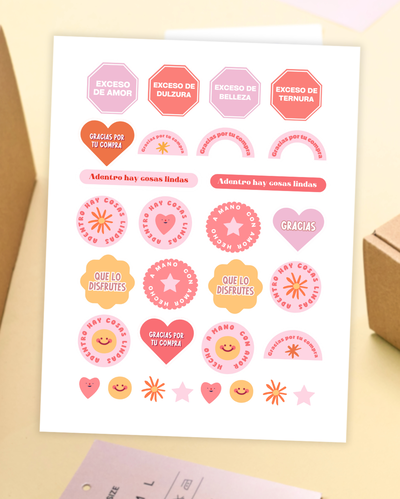 Stickers de excesos y  mensajes bonitos