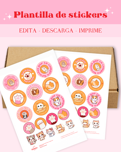 Stickers gracias por tu compra gatito