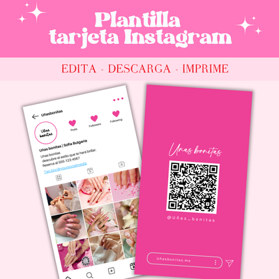 Tarjeta Instagram Presentación Emprendedor Imprimible