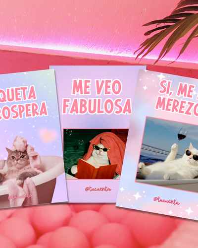 12 Tarjetas meme gatito para emprendimientos