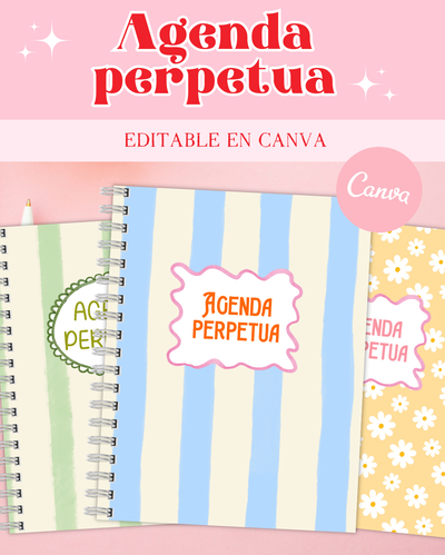 Agenda perpetua editable en canva