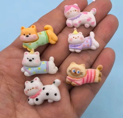 gatitos y perritos con ganchito x1