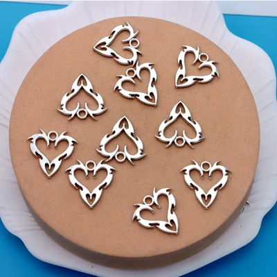 Corazones plateados x1