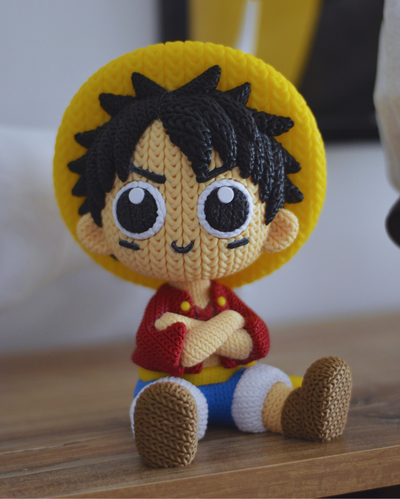 🏴‍☠️✨ Figura de Luffy estilo crochet - One Piece ✨🏴‍☠️