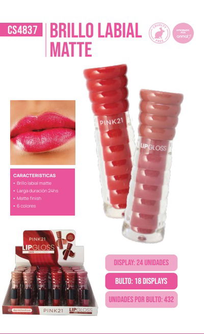 BRILLO LABIAL LIP GLOSS 24HS MATTE FINISH