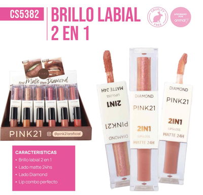BRILLO LABIAL 2IN1 PINK21