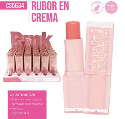 RUBOR EN CREMA PINK21 