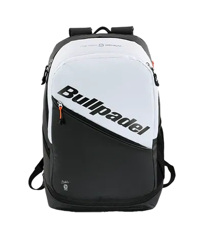 Mochila Bullpadel Paquito Navarro Hack Blanca y negra  2025