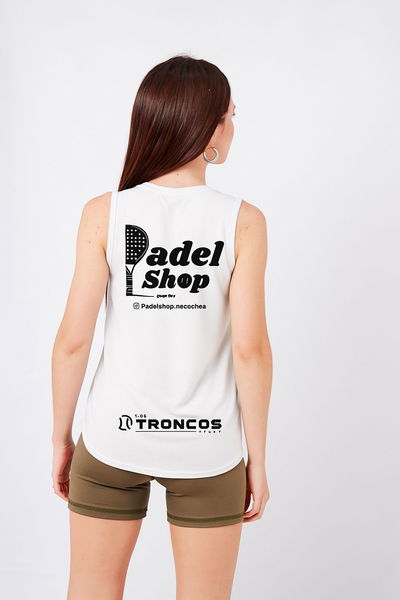 Remera Mujer Padelshop + Los troncos By Snauwaert Blanca