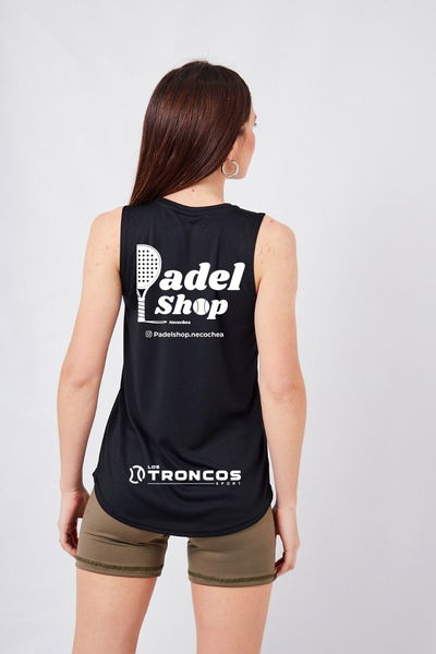Remera Mujer Padelshop + Los troncos By Snauwaert Negra