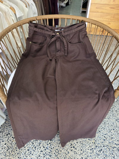 WIDE LEG CINTO CHOCO