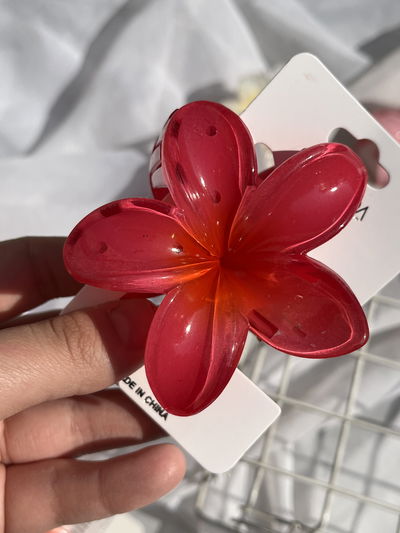 broche flor rosa y naranja