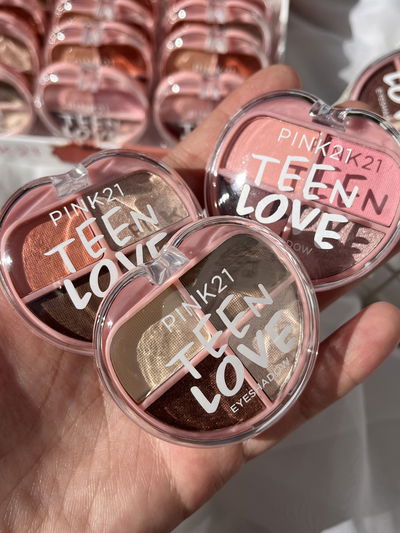 3 paletas de sombras pink21 corazón