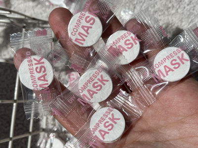 3 mascarillas comprimidas