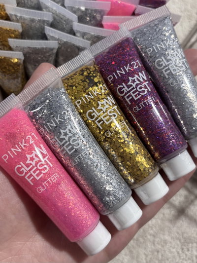 3 Glitter en gel Pink21