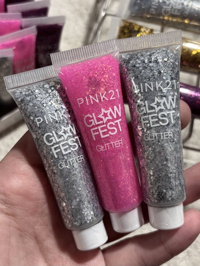  3 Glitter en gel Pink21