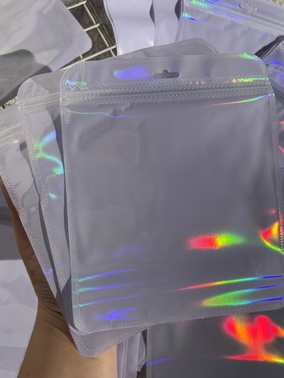 Bolsas holograficas violetas 16x16