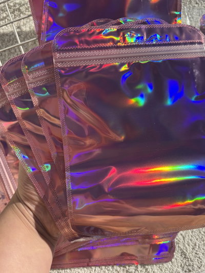 Bolsas holograficas rosa 15x20