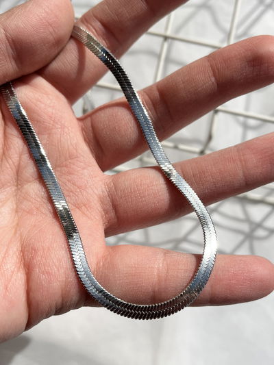 Collar acero plateado 