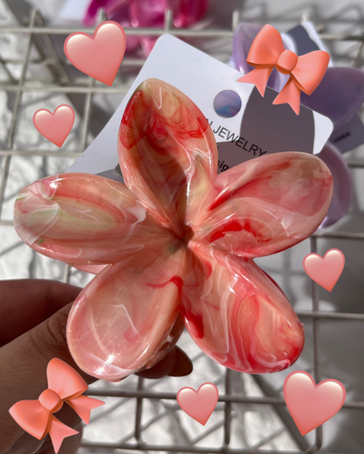 broche flor marmol coral